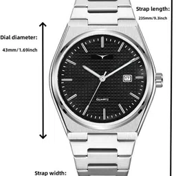 mirsho Analog Watch - For Men Dial Silver Stainless Steel Strap Analog Watch - For Men image 3