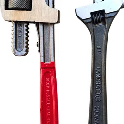 tovilla Heavy Duty 10 Inch Pipe Wrench & 8 Inch Adjustable Spanner Plumbing Tool Single Sided Pipe Wrench image 1