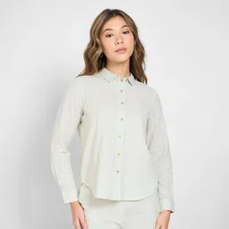 honey by pantaloons Women Boxy Fit Striped Casual Shirt-picture-14