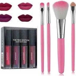 swenky Best face makeup combo of eyeliner , lipstic 4 , 5 pec mini brush-picture-28