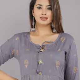 anneiv Floral Print Viscose Rayon Stitched Anarkali Gown image 4