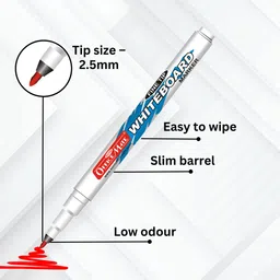 soni officemate Fine Tip Red Colour White Board Marker - Pack of 10 image 4