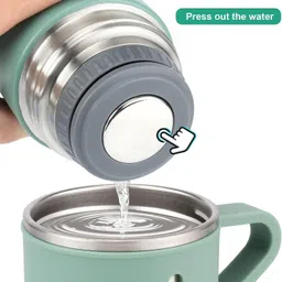 hasru VACUUM FLASK BOTTLE SET 500 ml Flask 500 ml Bottle With Drinking Glass(Grey) 200 ml Bottle With Drinking Glass image 3