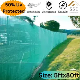 sse (5Ft'x80Ft')- 50% Green Net, Green Shade net, Green Net for Boundary/Garden Portable Green House-picture-10