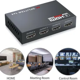 TERABYTE 1x4 HDMI Splitter 4 Ports, HDMI Splitter 1 in 4 Out, Support For TVs or Multi Monitor Adapter at Same Time, Supports 3D 4K x 2K @30HZ Full HD 1080P Media Streaming Device image 3