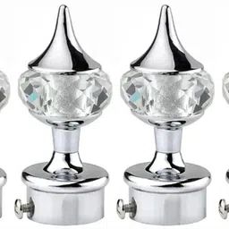 helenson Silver Curtain Knobs, Rod Rail Bracket Metal-picture-10