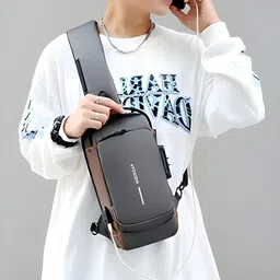 nkl Multicolor Men & Women Shoulder Bag Stylish Cross Shoulder Bag with USB Port& Security Lock Perfect for Travel_UE148-picture-20