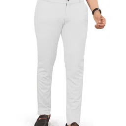 trending stellalifestyle Men Slim Fit White Lycra Blend Trousers image 5