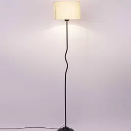 new era Basic Iron Floor Lamp with Cotton Shade (Black & Multicolor) image 4