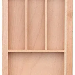 dbr kitchen Bamboo Bamboo Expandable (45 to 60)CM Utensil Cutlery Drawer Organizer Cutlery Tray for Your Kitchen Flatware Drawer 5 Large Compartment Adjustable Wooden Cutlery Drawer Tray Organizer Storage Basket image 2