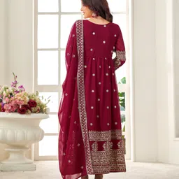 skyliner Embroidered Georgette Stitched Anarkali Gown image 2