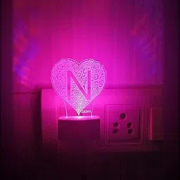 diona N Alphabet Letter LED Night Lamp | Multi-Color Changing Decorative Night Light Night Lamp image 4