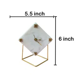 home arte White Diamond Marble Table Clock image 2