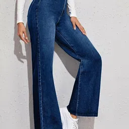kotty Women Flared High Rise Blue Jeans image 2