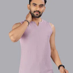 FTX Men Solid Scoop Neck Sleeveless Purple Color Vest Men Vest image 1