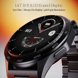 boAt Enigma Radiant Men Luxury watch w/ Functional Crown,1.43''(3.63 cm)AMOLED Screen Smartwatch image 3