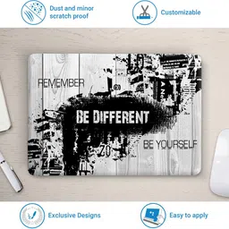 STICKER PRO Universal Laptop Skin Sticker with Extra Protective Layer - Be Different Wooden Premium PVC Self Adhesive Vinyl Laptop Decal 14 image 2
