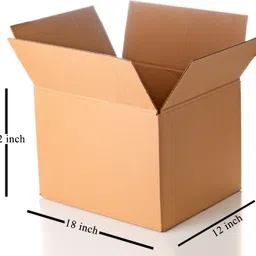 chirag enterprise Corrugated Cardboard 3 Ply Corrugated Box Size L=18, W=12, H=12 Inches| Packaging Boxes for Moving/Storage Packaging Box image 2