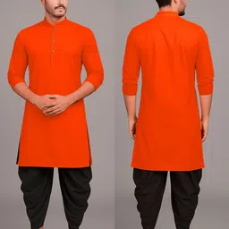 tsarina Men Cotton Blend Kurta Dhoti Pant Set-picture-10