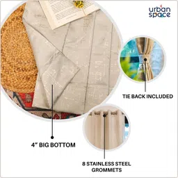 urban space 152 cm (5 ft) Polyester Blackout Window Curtain Single Curtain image 4