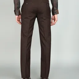raymond Men Regular Fit Brown Polyester Trousers image 4