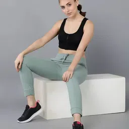 glowic Women Solid Light Green Track Pants image 2