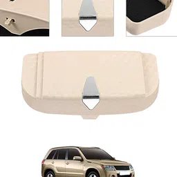 ayw Universal Multiuse Beige New Style Sunglass Holder For Car-127 White Car Sunglass Clip Holder image 1