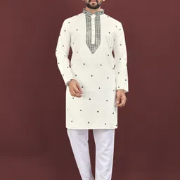 krm Men Embroidered Viscose Rayon Straight Kurta-picture-15