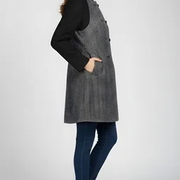 hang n hold Wool Blend Color Block Coat For Women image 3