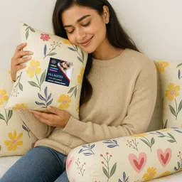 villagers Microfibre Bolster Pack of 5 Floral 3 Cushion and 2 Bolster image 3