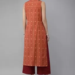 lamba creations Women A-line Brown Midi/Calf Length Dress image 2