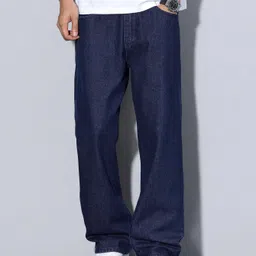 kotty Men Regular Mid Rise Dark Blue Jeans-picture-19