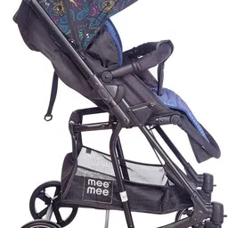 meemee Baby Pram 3 Seating Positions,360 degree rotational Recline ,Dark Blue Pram image 2
