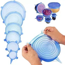 ablue clipper Silicone Stretch Lids,Set of 6 Multi Size Reusable Silicone Lids and Bowl Covers 10 inch Lid Set, Pack of 6 image 2