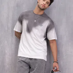 wrogn Men Washed Crew Neck Pure Cotton White T-Shirt-picture-11