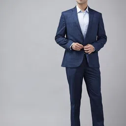 park avenue Men 2 btn-notch-straight flap-flat frnt-REG Checkered Suit image 4