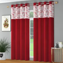 213.36 cm (7 ft) Door Polyester Room Darkening Curtain (Pack Of 2)-image-0