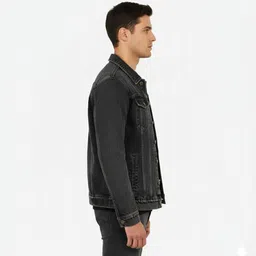 luxestyle Men Textured Denim Jacket image 3