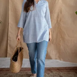 niklav Casual Regular Sleeves Printed Women Blue Top image 5