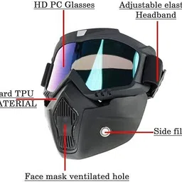 wheetoykart Goggle Mask Anti Scratch Bike Off Road Racing Ride Unisex Decorative Mask image 2