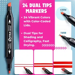 oytra 12 Dual tip marker Nib Sketch Pens image 2
