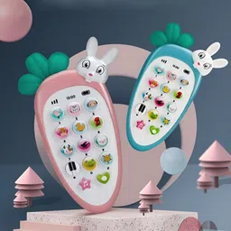 pluspoint mobile phome desigh cordless musical kids toy for babies with light rabbit phone image 4