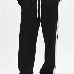 dockstreet Men Striped Black Track Pants image 2