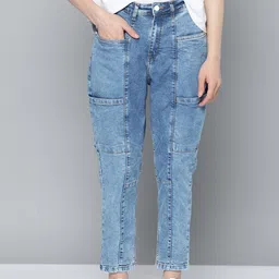 mast & harbour Women Boyfriend Mid Rise Dark Blue Jeans image 2