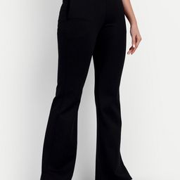 broadstar Women Flared Black Lycra Blend Trousers-picture-46