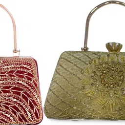 seamount Party Maroon, Gold Clutch-picture-15