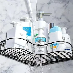 gloxy Multipurpose Self Adhesive Wall-Mounted Corner Storage Rack Bathroom 9 Inch 9 inch 1 Bar Towel Rod image 4