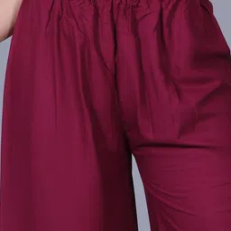 apqrs Women Flared Maroon Viscose Rayon Trousers image 5