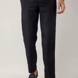 shreeaarvi Men Regular Fit Black Cotton Blend Trousers-picture-10