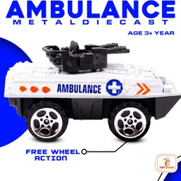 toy cloud Free Wheel Die-Cast 3pcs Metal Ambulance Vehicles Set-2, 1:64 Scale Model Toys image 4